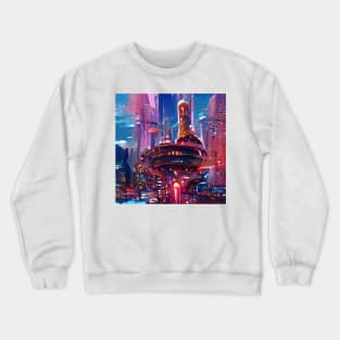 Futuristic Cyberpunk Cityscape Crewneck Sweatshirt